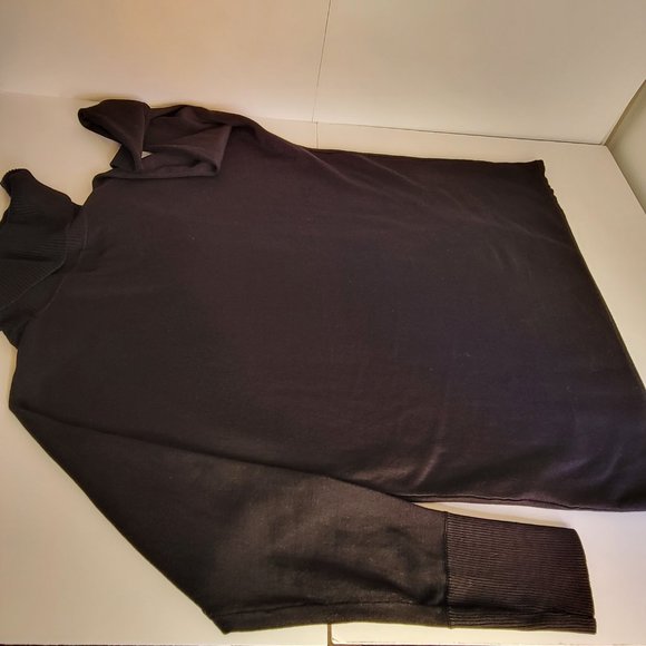 JM Collection Ladies Black Open Front T-Neck Sweater, Size L - Picture 9 of 12